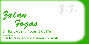 zalan fogas business card